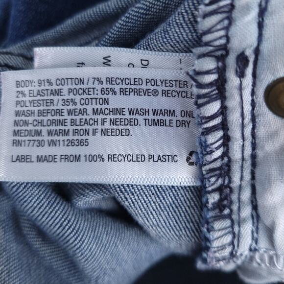 Universal Thread High Rise Midi Blue Jean Shorts Size 0, Denim, Roll Cuff - Picture 7 of 7